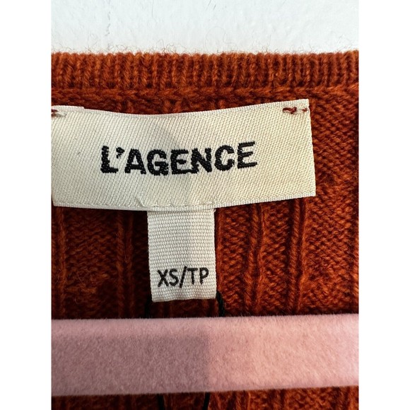 NWT L’AGENCE Wrap Front Pullover, Auburn, Sz XS, Wool Blend, Comfort, Cozy - Picture 4 of 5